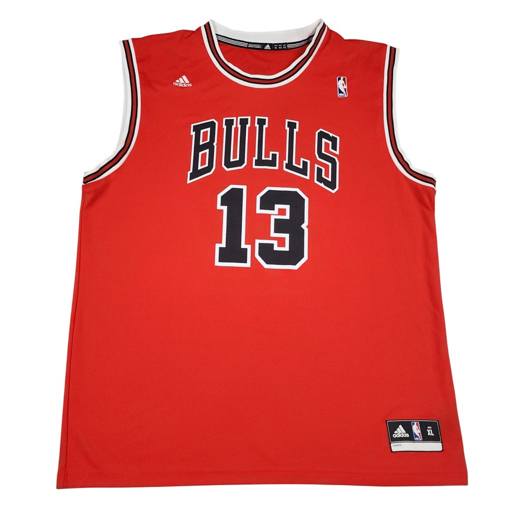 Joakim Noah Chicago Bulls Jersey Mens XL Red Adidas Swingman NBA #13